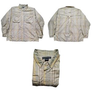 Exofficio Fishing Shirt Men's XL Vented Multicolor Plaid Long Sleeve Button Down